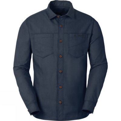 Camisa Vaude Belluno Manga Larga Hombre Azul Marino - Chile SQJ097364